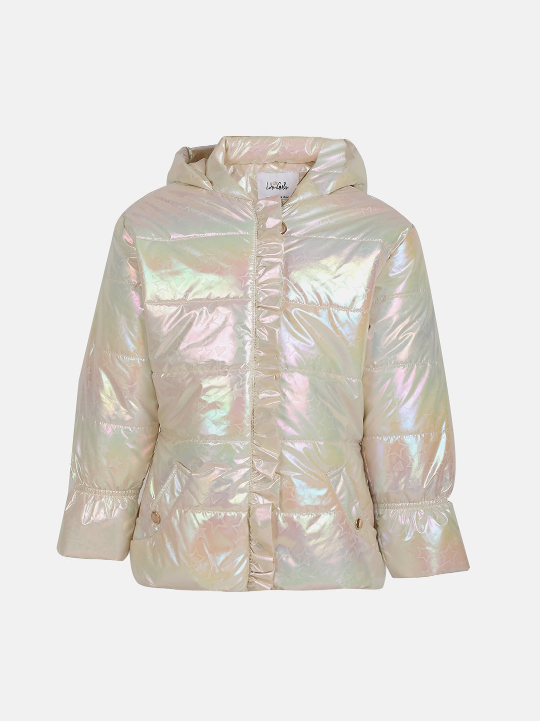 

LURE JUNIOR Girls Hooded Puffer Jacket, Off white