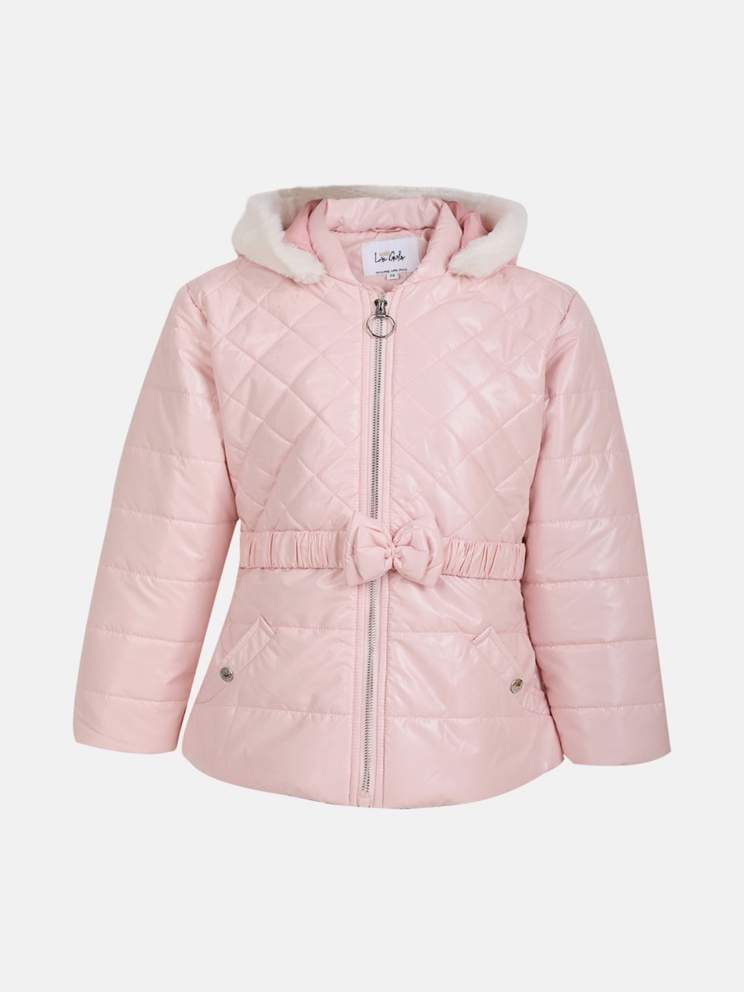 

LURE JUNIOR Girls Hooded Quilted Jacket, Pink