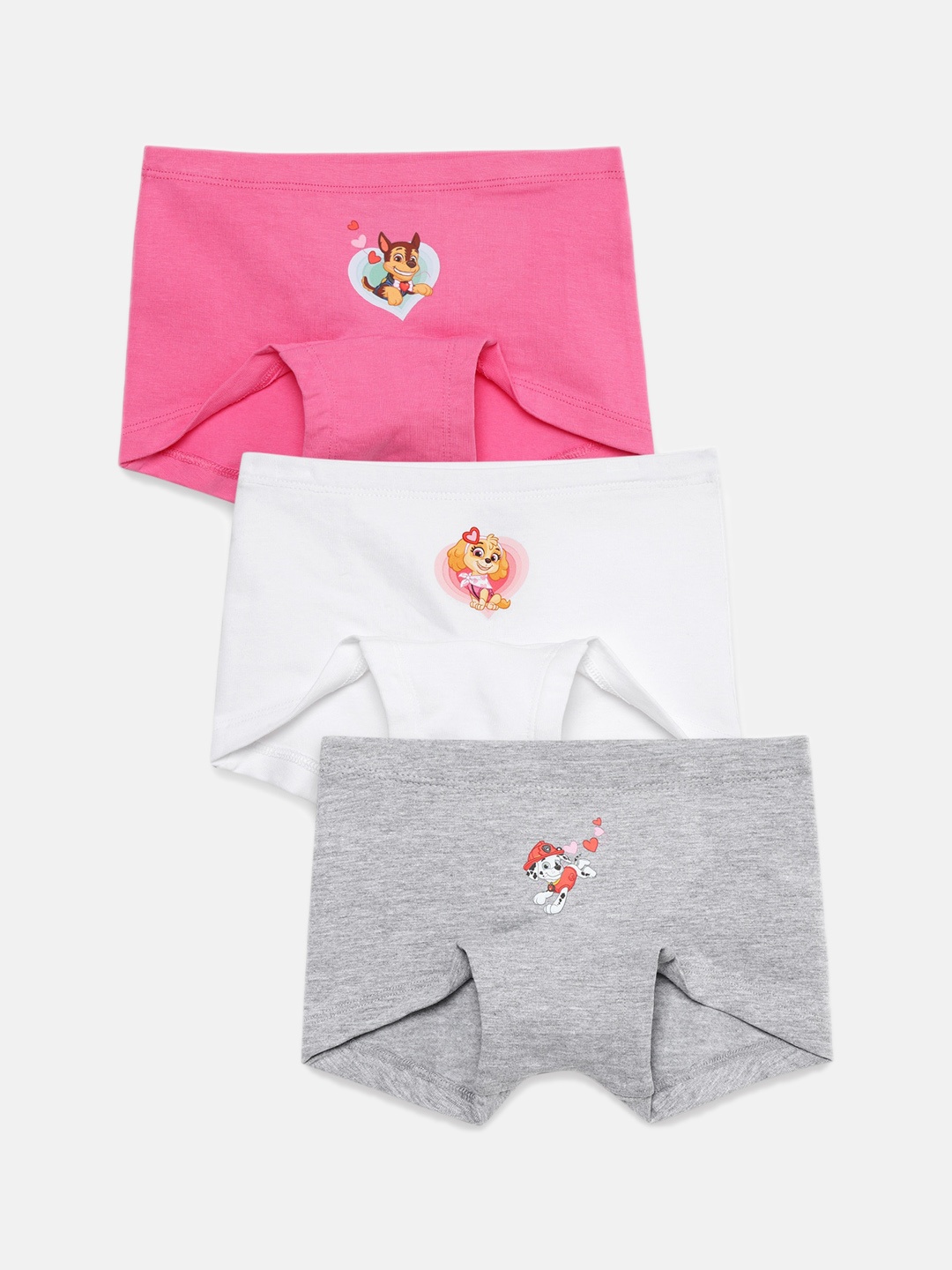 

mackly Girls Pack Of 3 Paw Patrol Printed Stretchable Boxer Briefs, Pink