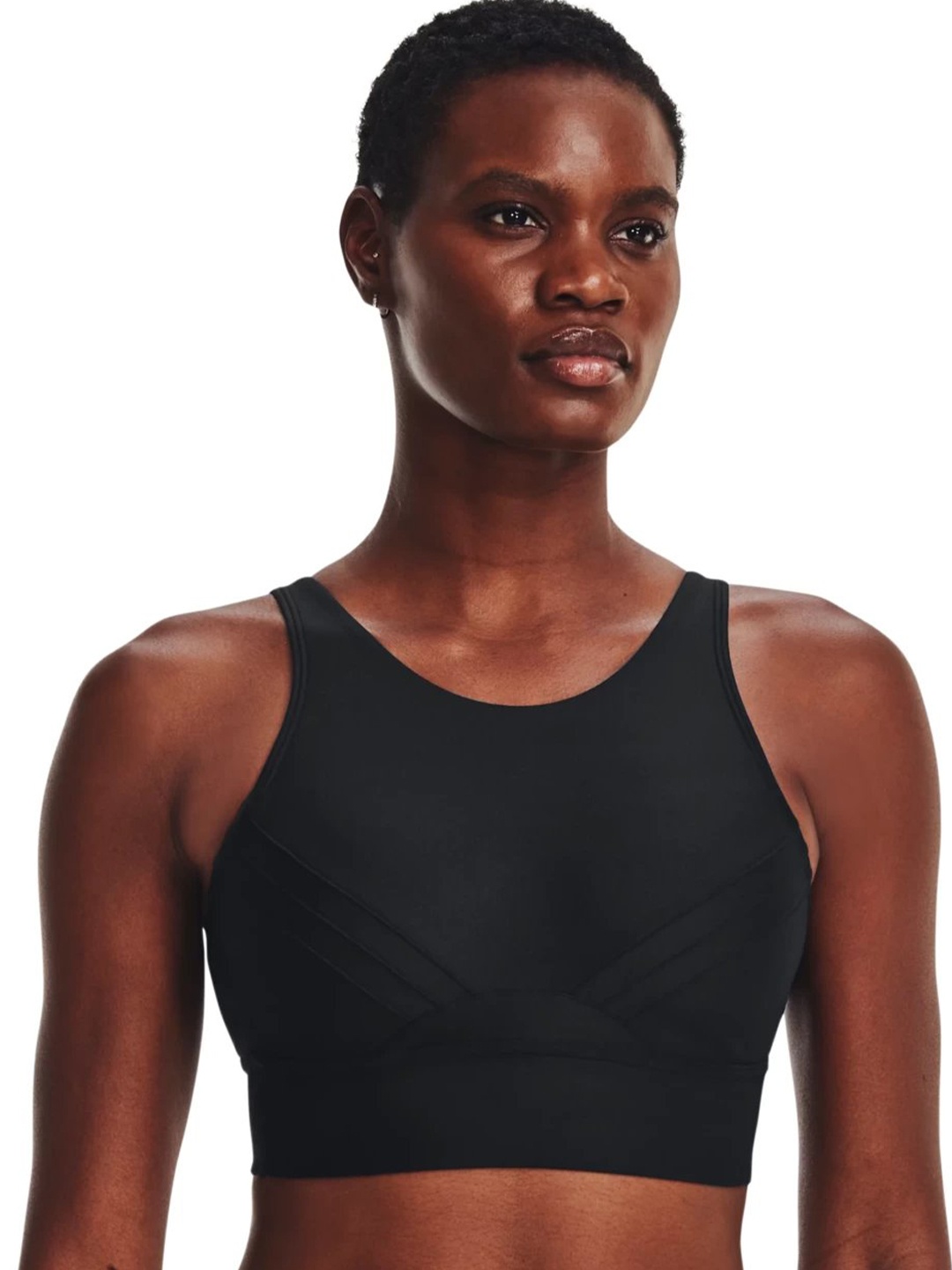 

UNDER ARMOUR Infinity Pintuck Mid Lightly Padded Sports Bra, Black