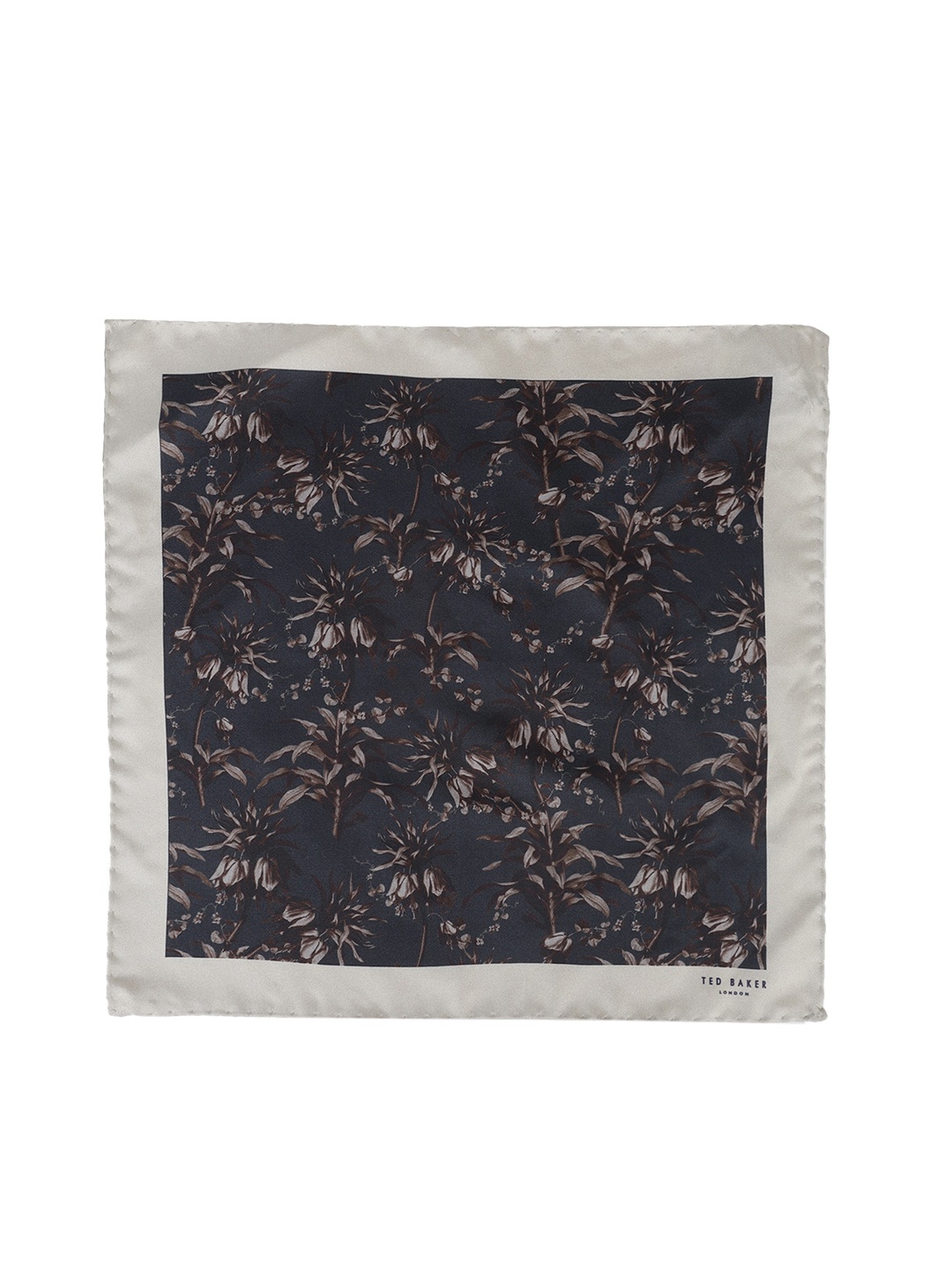 

Ted Baker Men Floral Printed Satin Pocket Squares, Navy blue