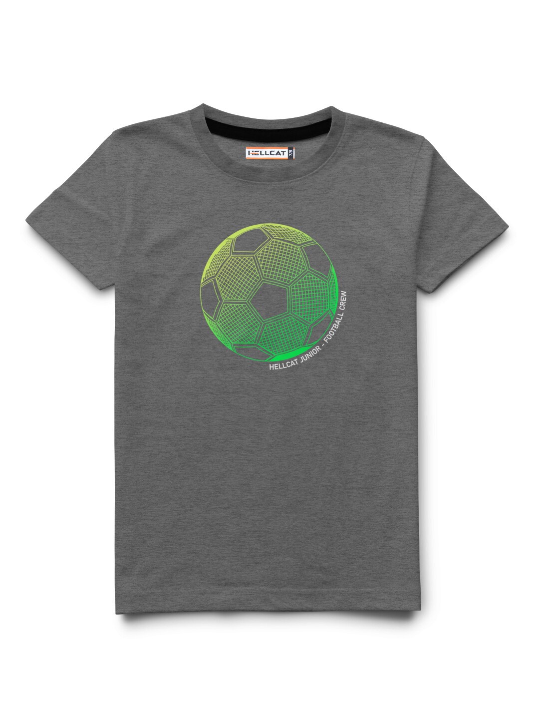 

HELLCAT Boys Graphic Printed Cotton T-shirt, Grey