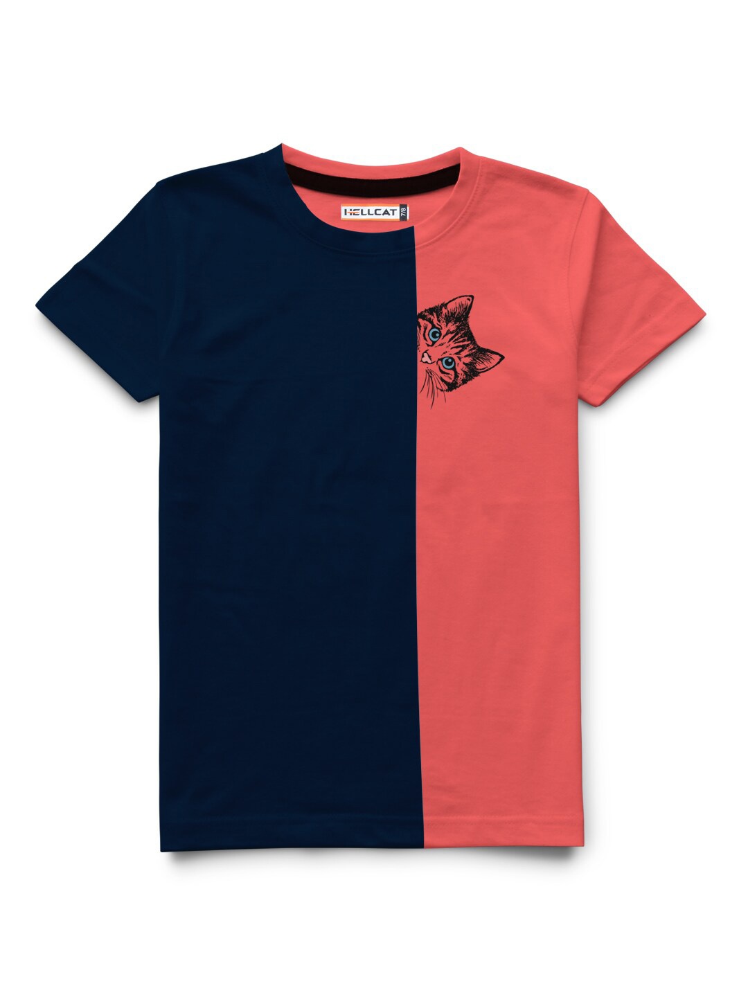 

HELLCAT Boys Colourblocked Regular Fit Cotton T-shirt, Red