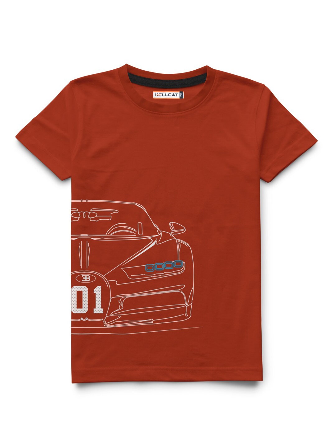 

HELLCAT Boys Graphic Printed Cotton T-shirt, Maroon