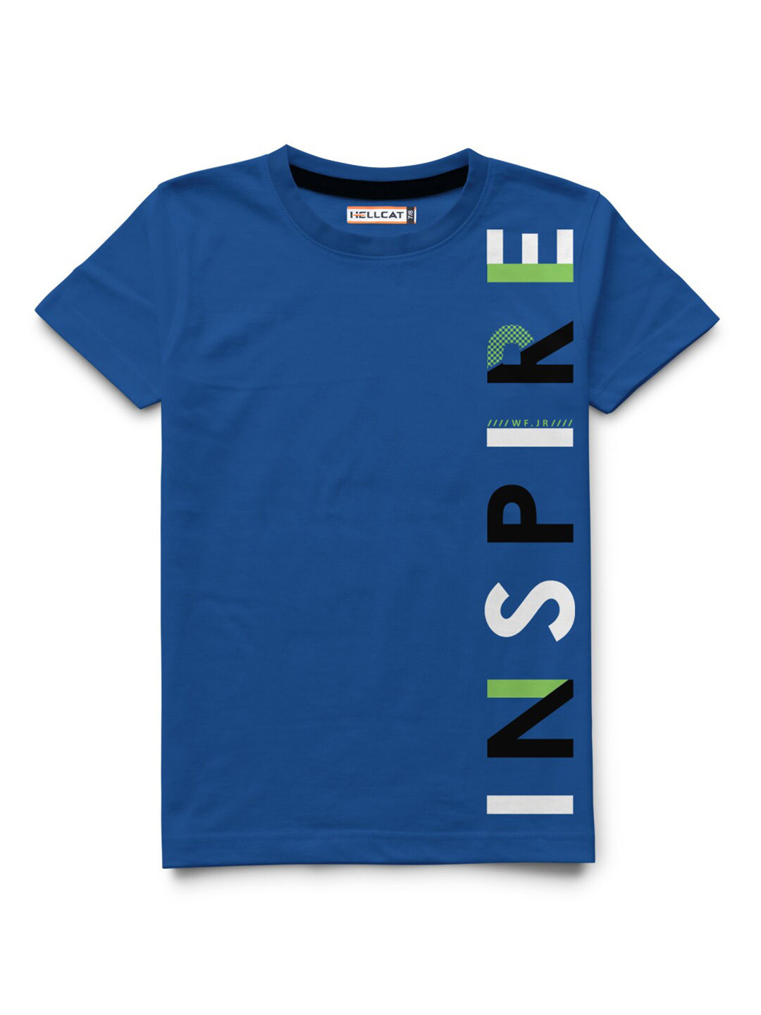 

HELLCAT Boys Typography Printed Cotton T-shirt, Blue