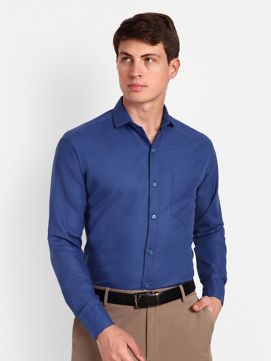 

COLORWINGS Comfort Spread Collar Formal Shirt, Blue