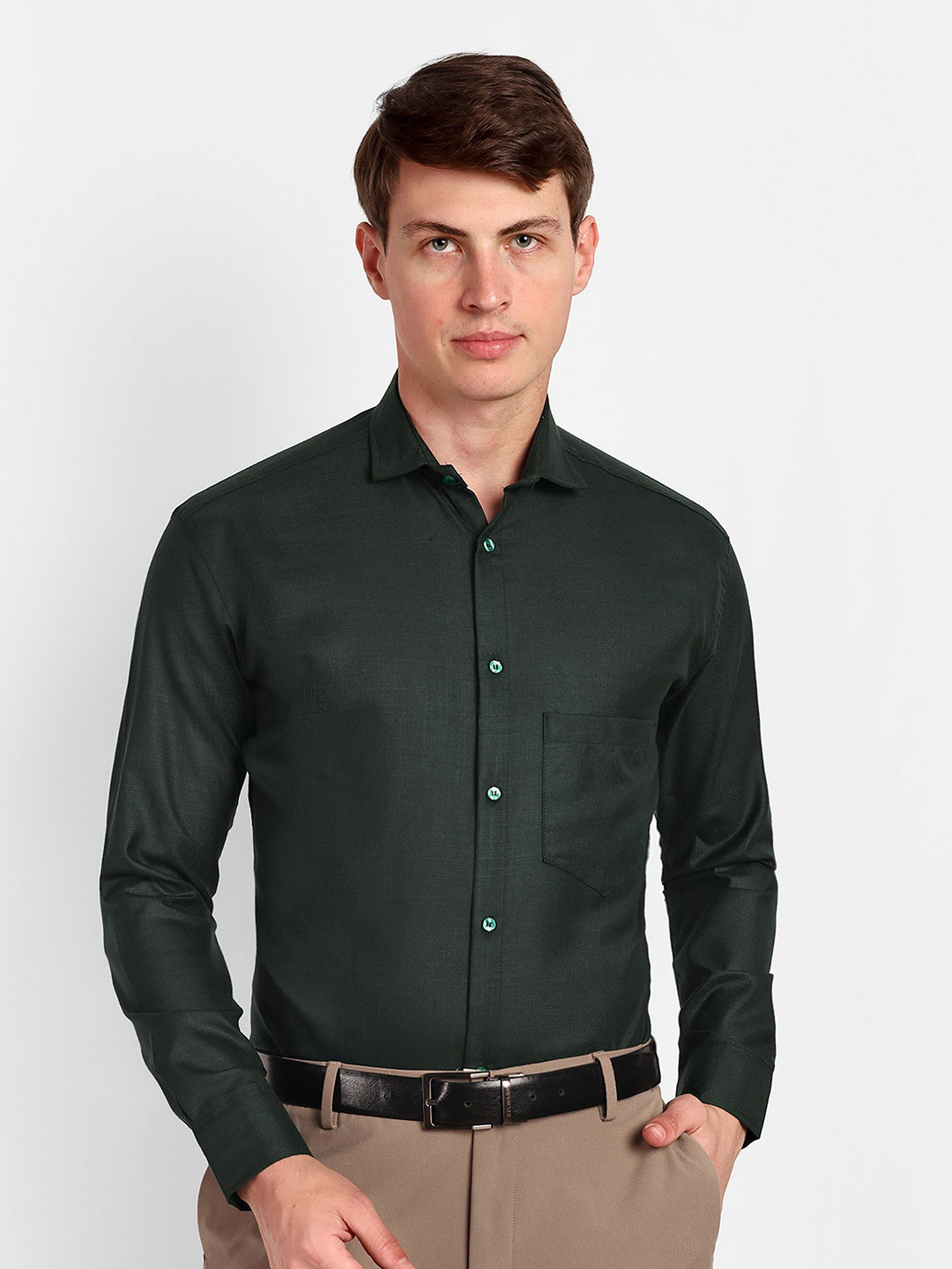 

COLORWINGS Comfort Spread Collar Formal Shirt, Black