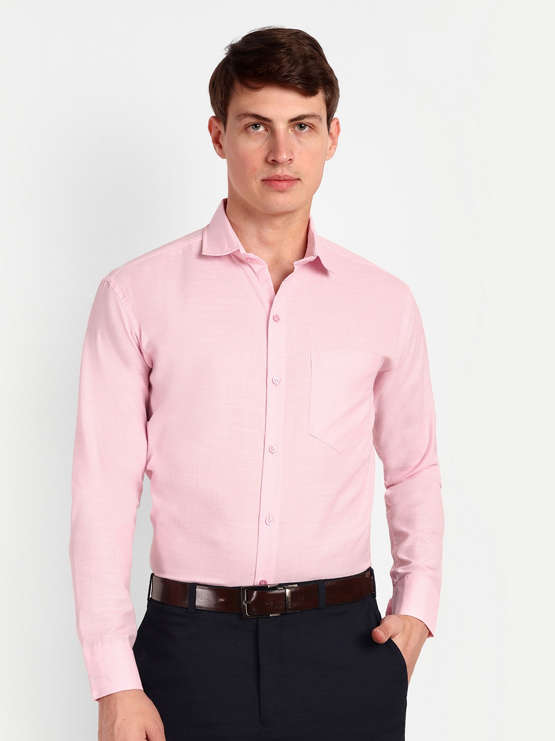 

COLORWINGS Comfort Spread Collar Formal Shirt, Pink