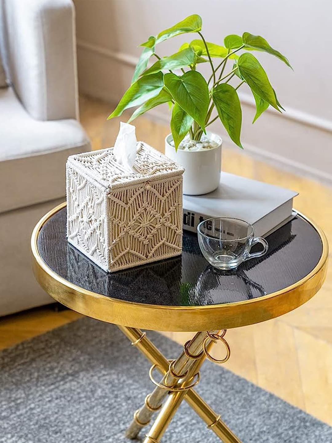 

Kaahira Off White Square Paper Tissue Holder