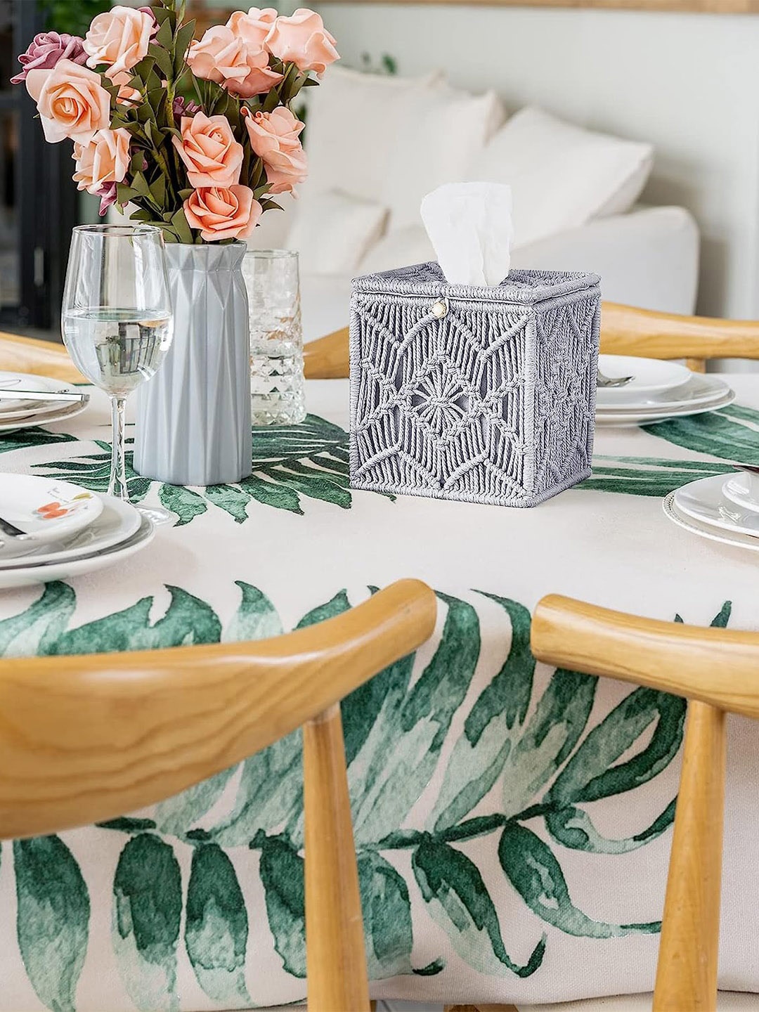 

Kaahira Boho Decor Grey Square Paper Tissue Holder