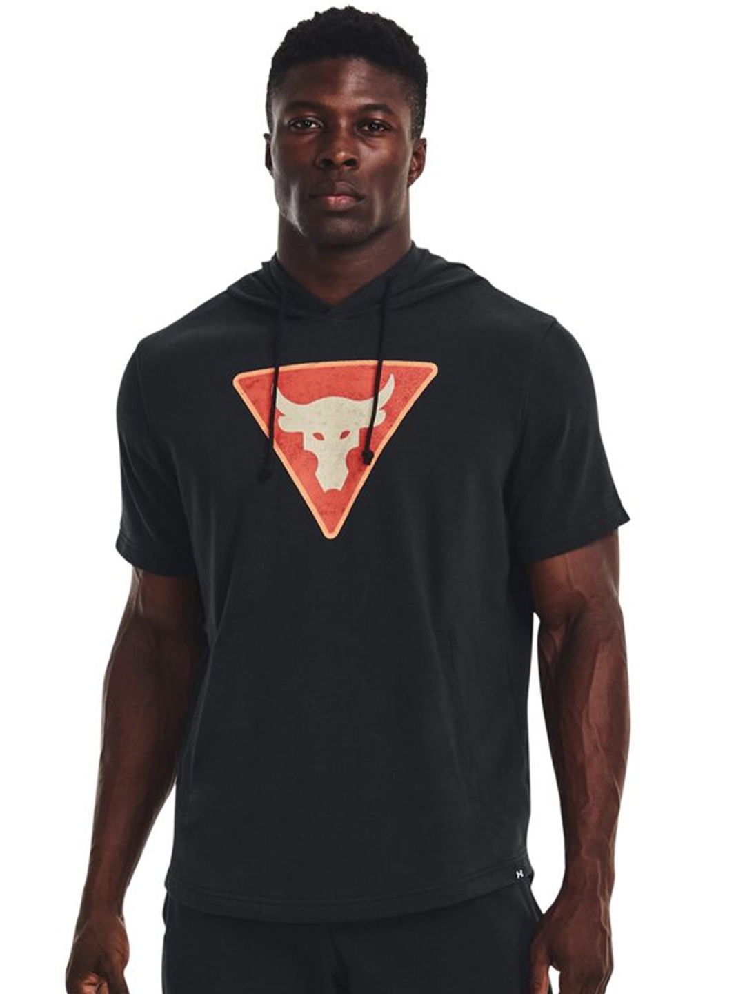

UNDER ARMOUR Graphic Printed Hooded Short Sleeve Regular T-shirt, Black