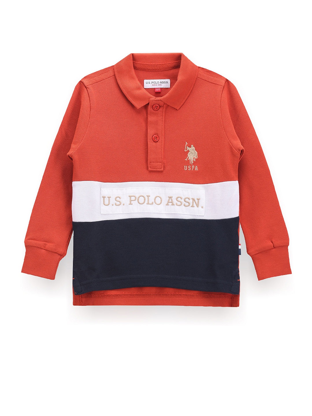 

U.S. Polo Assn. Kids Boys Orange Polo Collar T-shirt