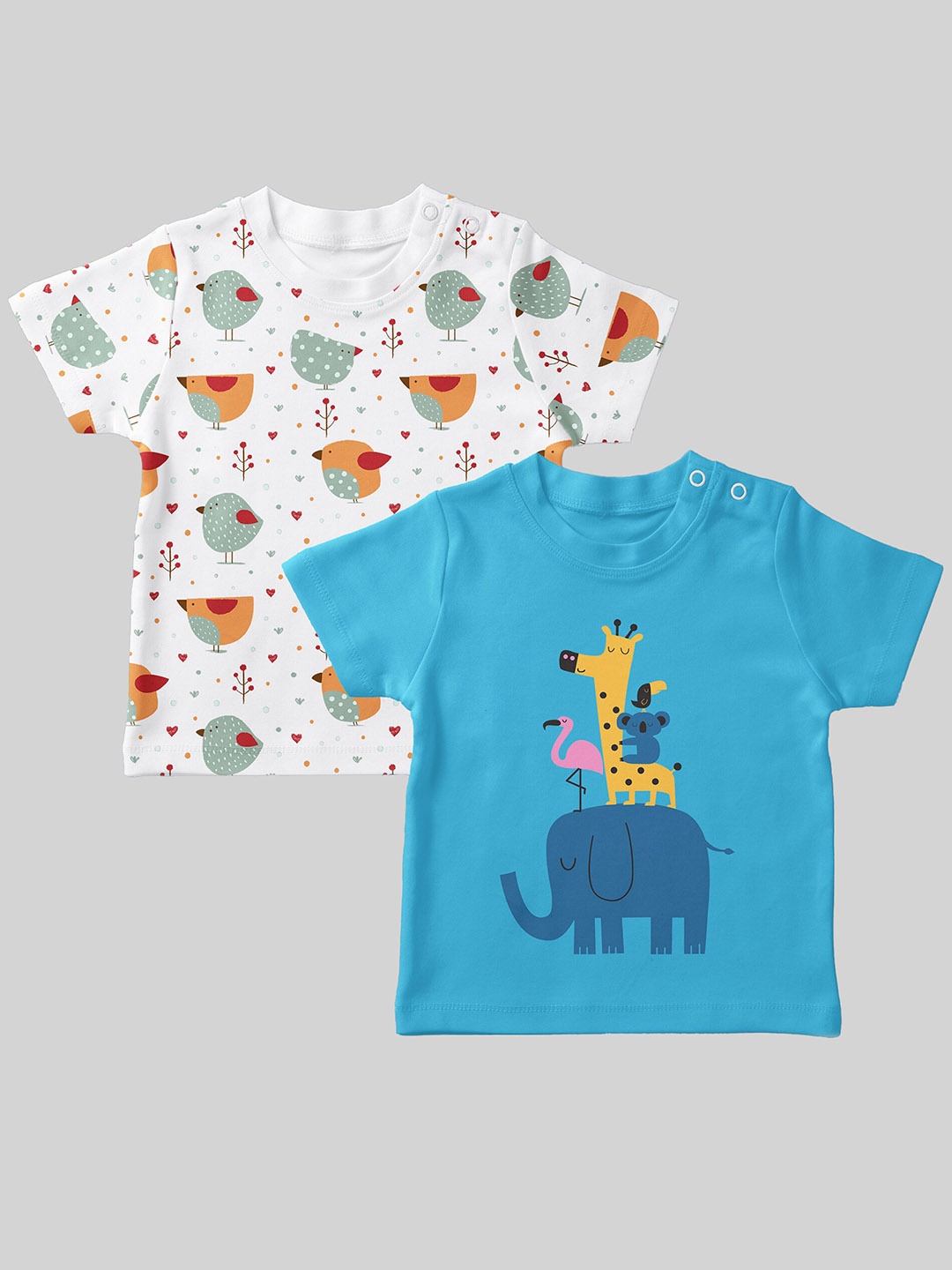 

Mojua Kids Set Of 2 Graphic Printed Bio Finish Cotton T-shirt, Blue