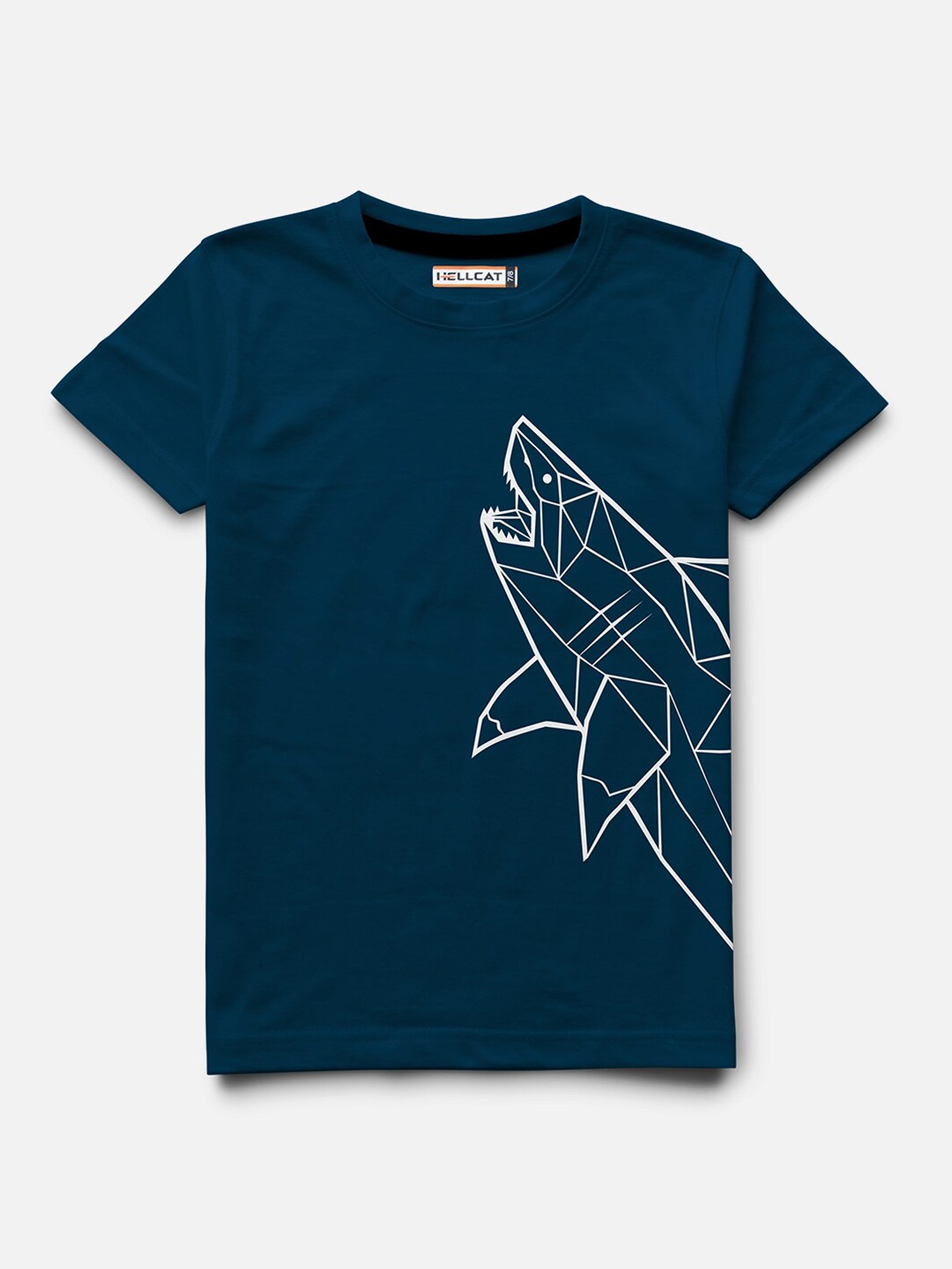 

HELLCAT Boys Graphic Printed Cotton T-shirt, Blue