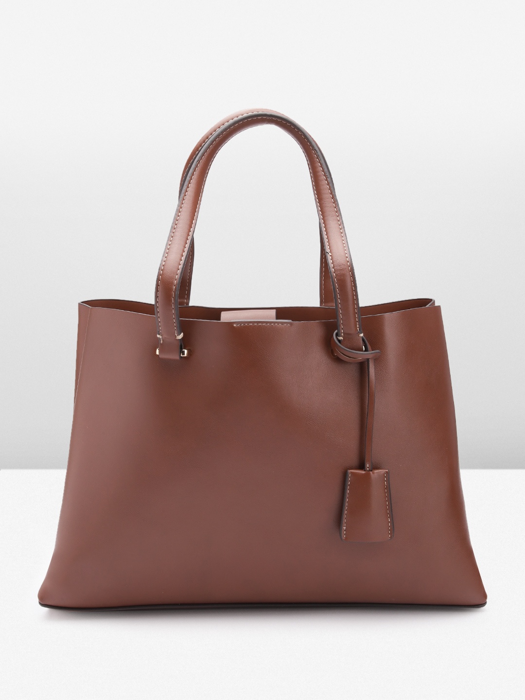 

MANGO Structured Handheld Bag, Brown
