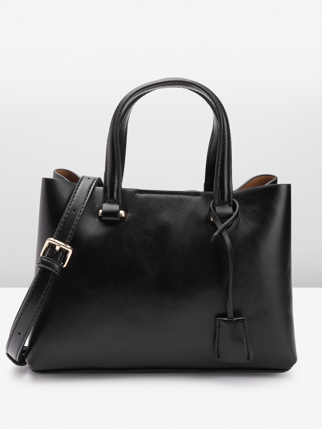 

MANGO Structured Handheld Bag, Black
