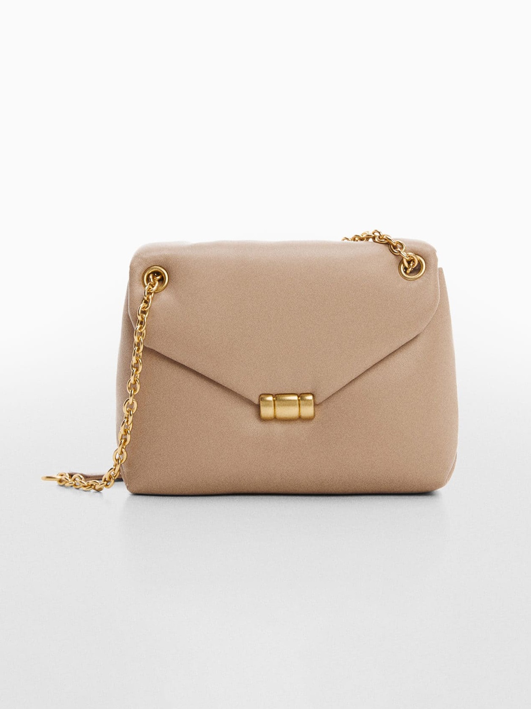 

MANGO Structured Shoulder Bag, Beige