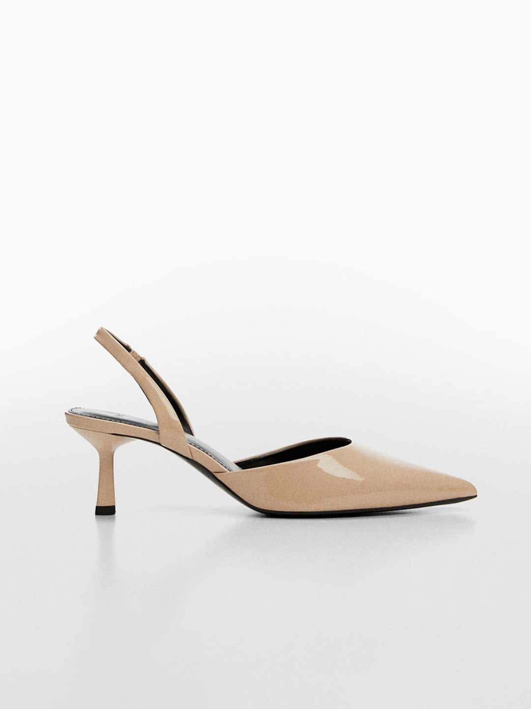 

MANGO Pointed Toe Kitten Pumps, Beige