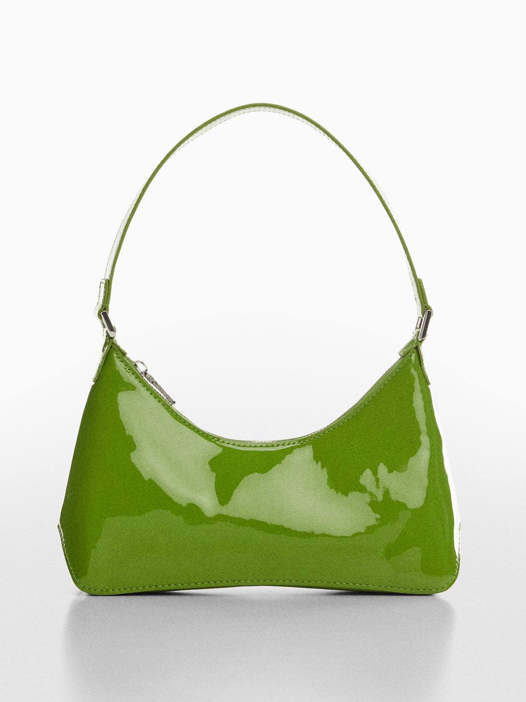 

MANGO Structured Baguette Bag, Green