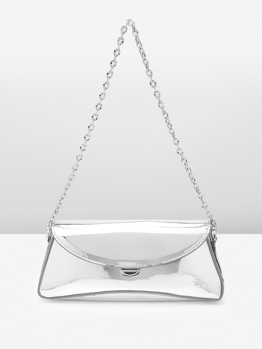 

MANGO Structured Sling Bag, Silver