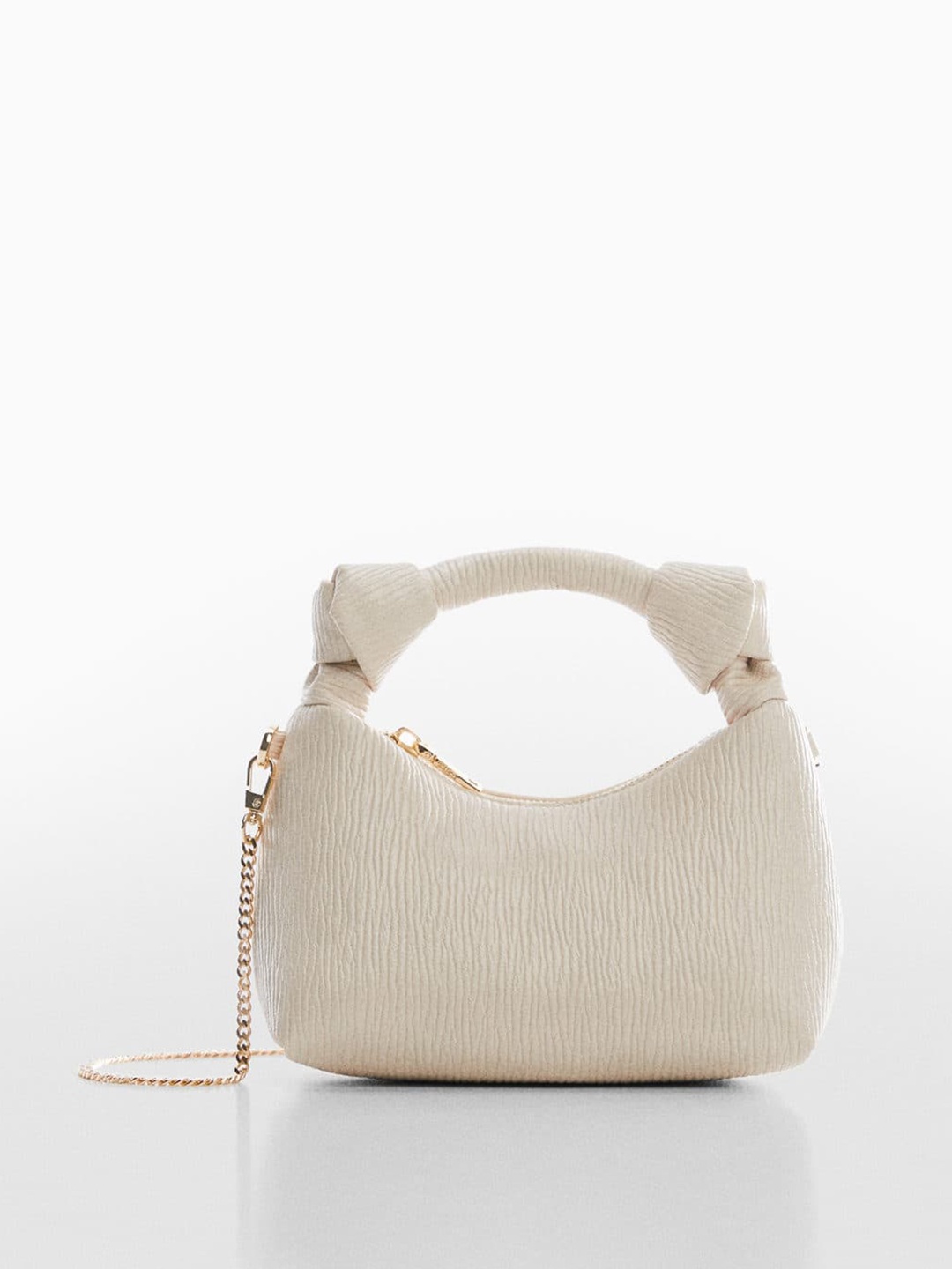 

MANGO Structured Handheld Bag, Cream