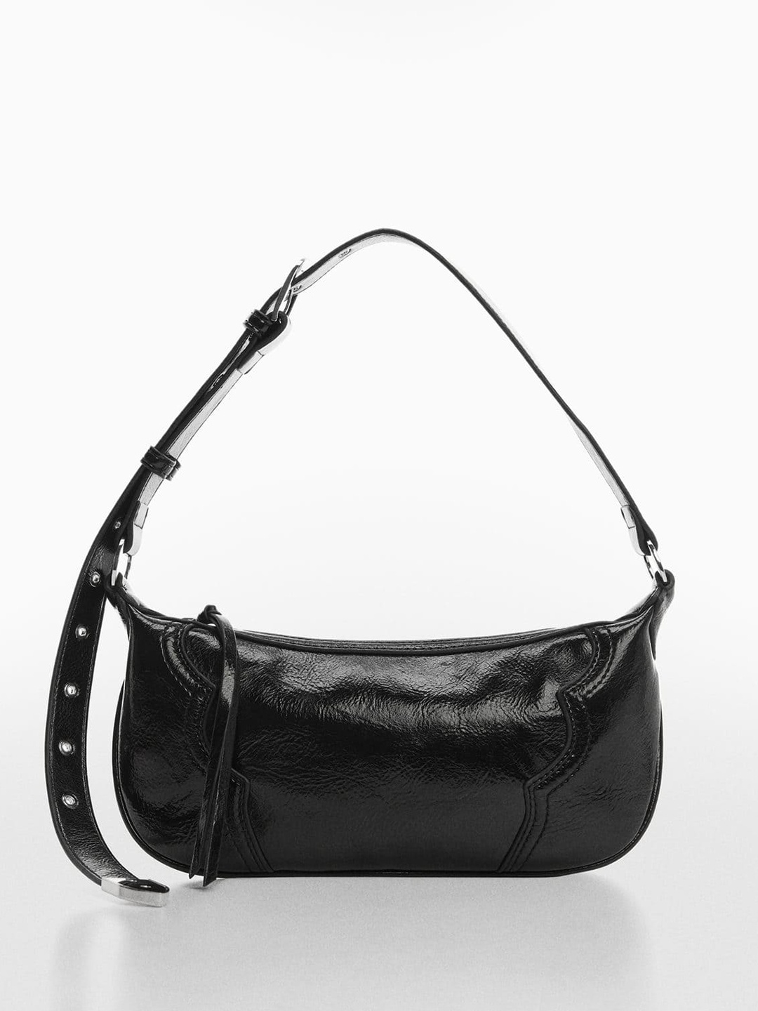 

MANGO Structured Shoulder Bag, Black