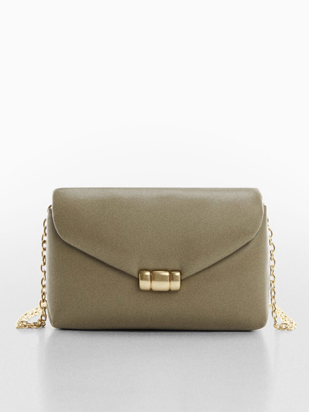 

MANGO Padded Chain Sling Bag, Olive