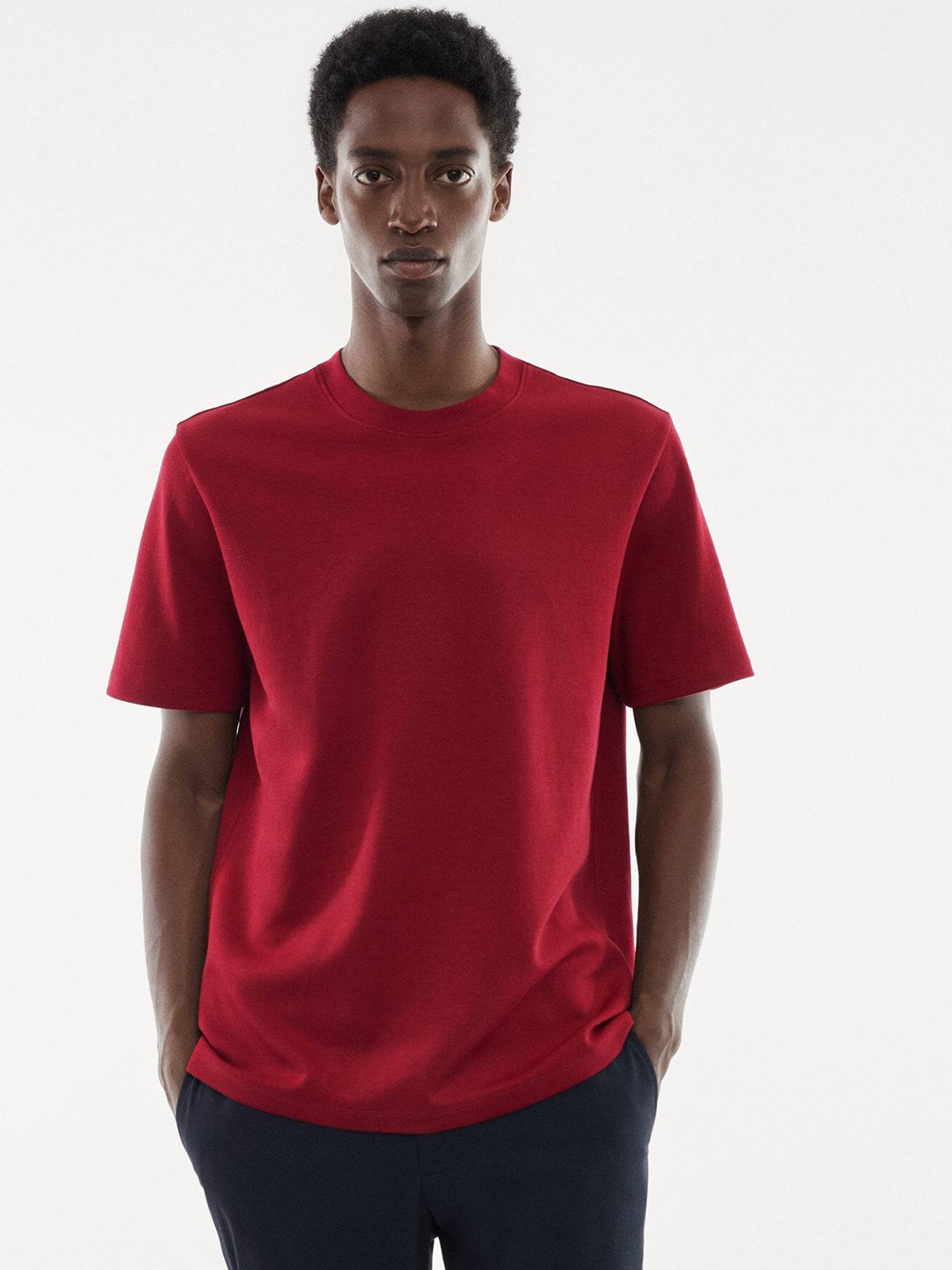 

MANGO MAN Relaxed Fit T-shirt, Maroon