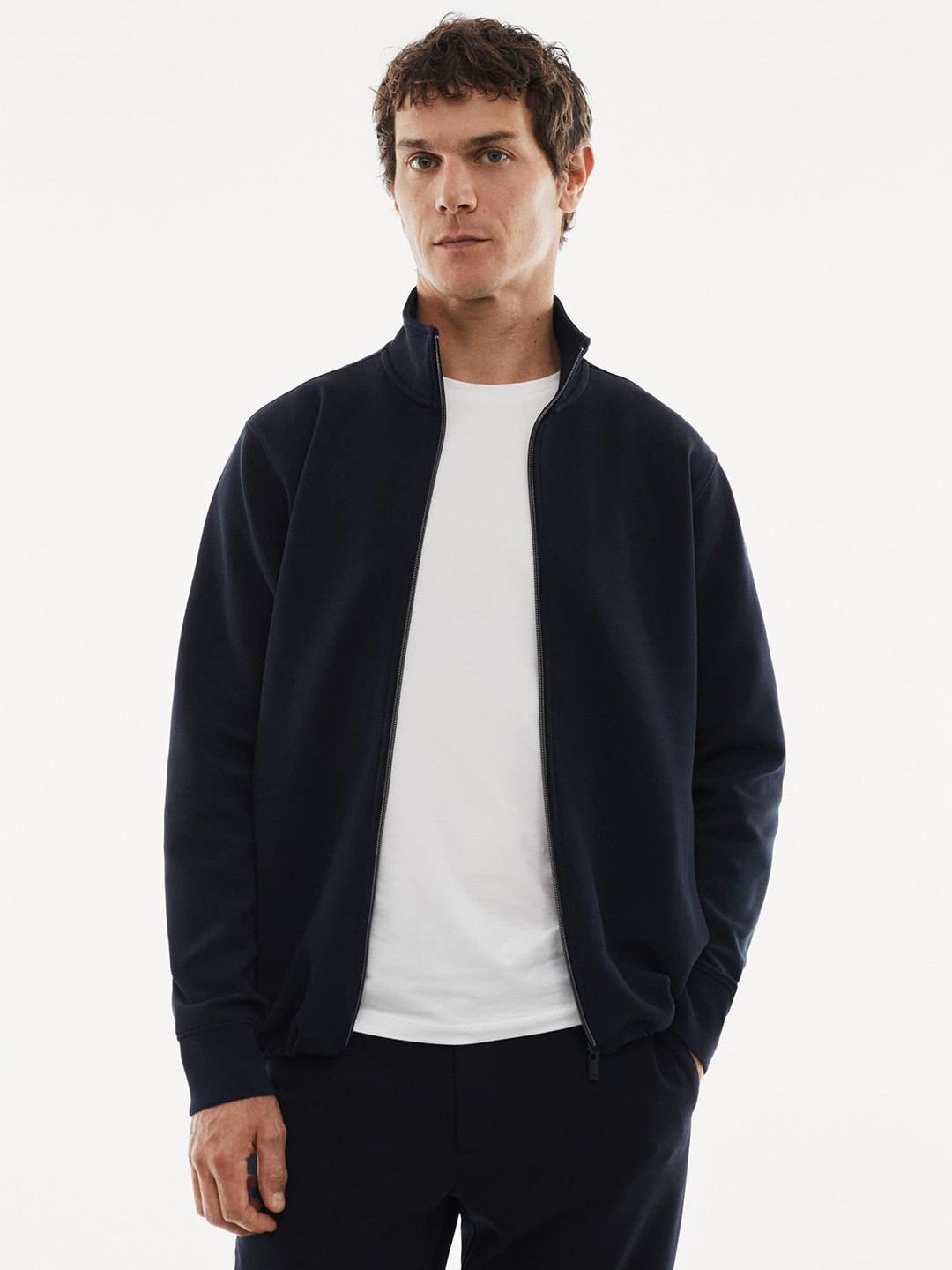 

MANGO MAN Solid Sweatshirt, Navy blue