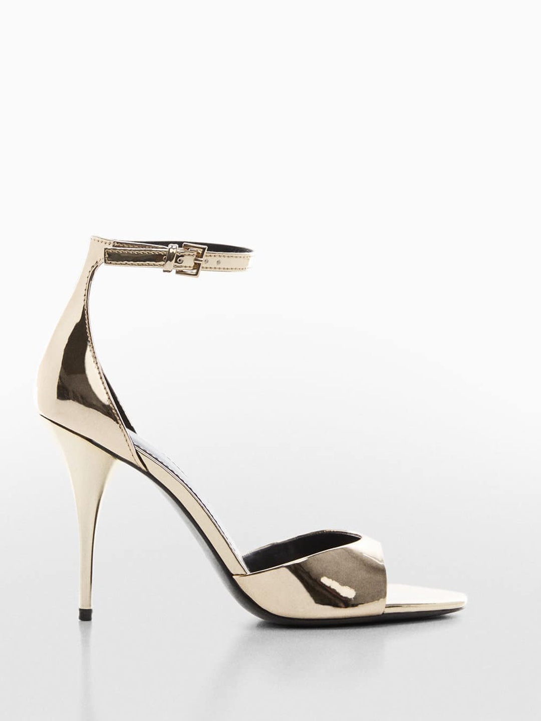 

MANGO Round-Toe Stiletto Heels, Gold