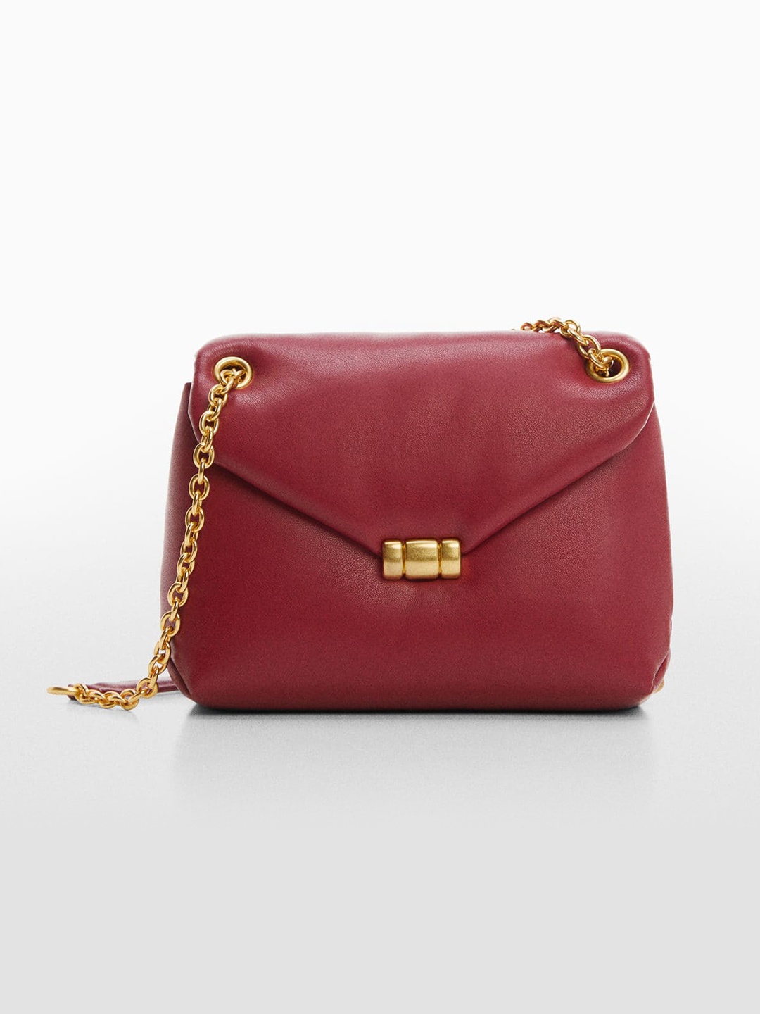 

MANGO Structured Shoulder Bag, Maroon