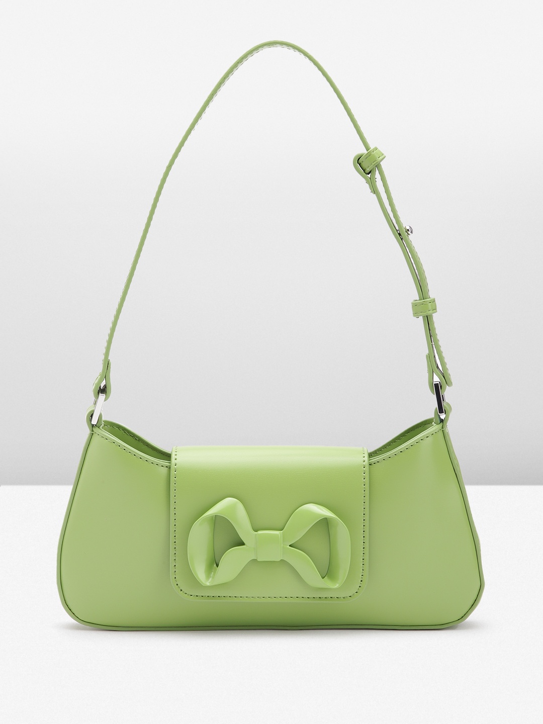 

MANGO Structured Baguette Bag, Green
