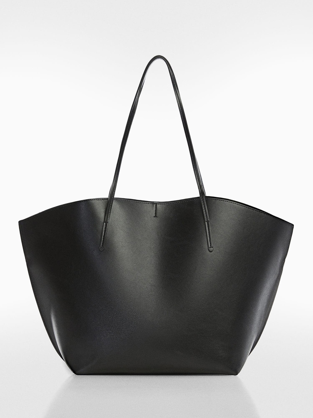 

MANGO Oversized Structured Shoulder Bag, Black