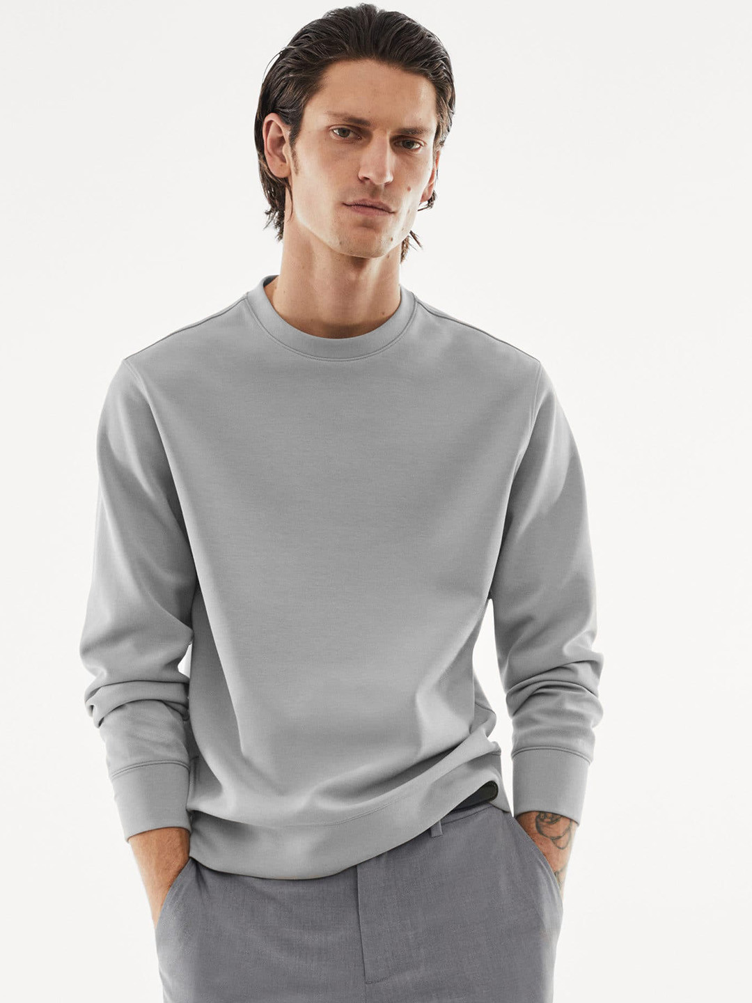 

MANGO MAN Slim-Fit Sweatshirt, Grey