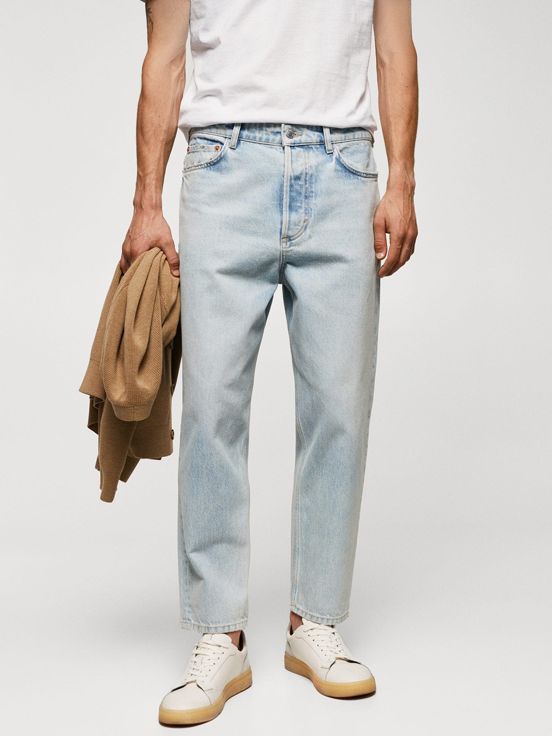 

MANGO MAN Cotton Light Fade Regular Fit Jeans, Blue