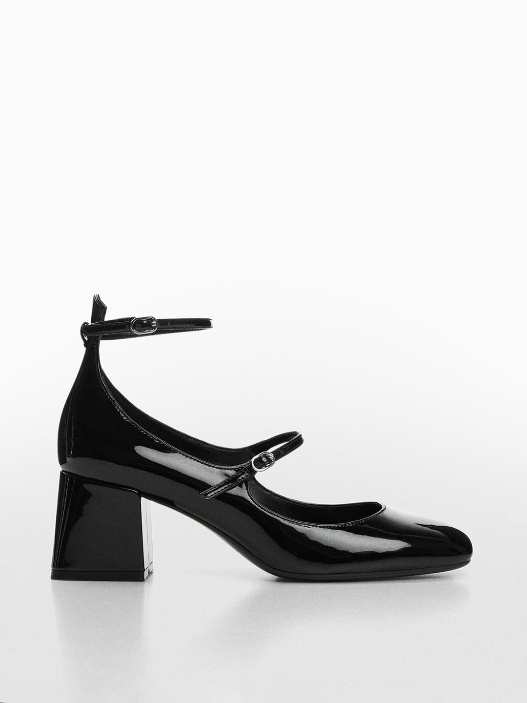 

MANGO Square-Toe Pumps, Black