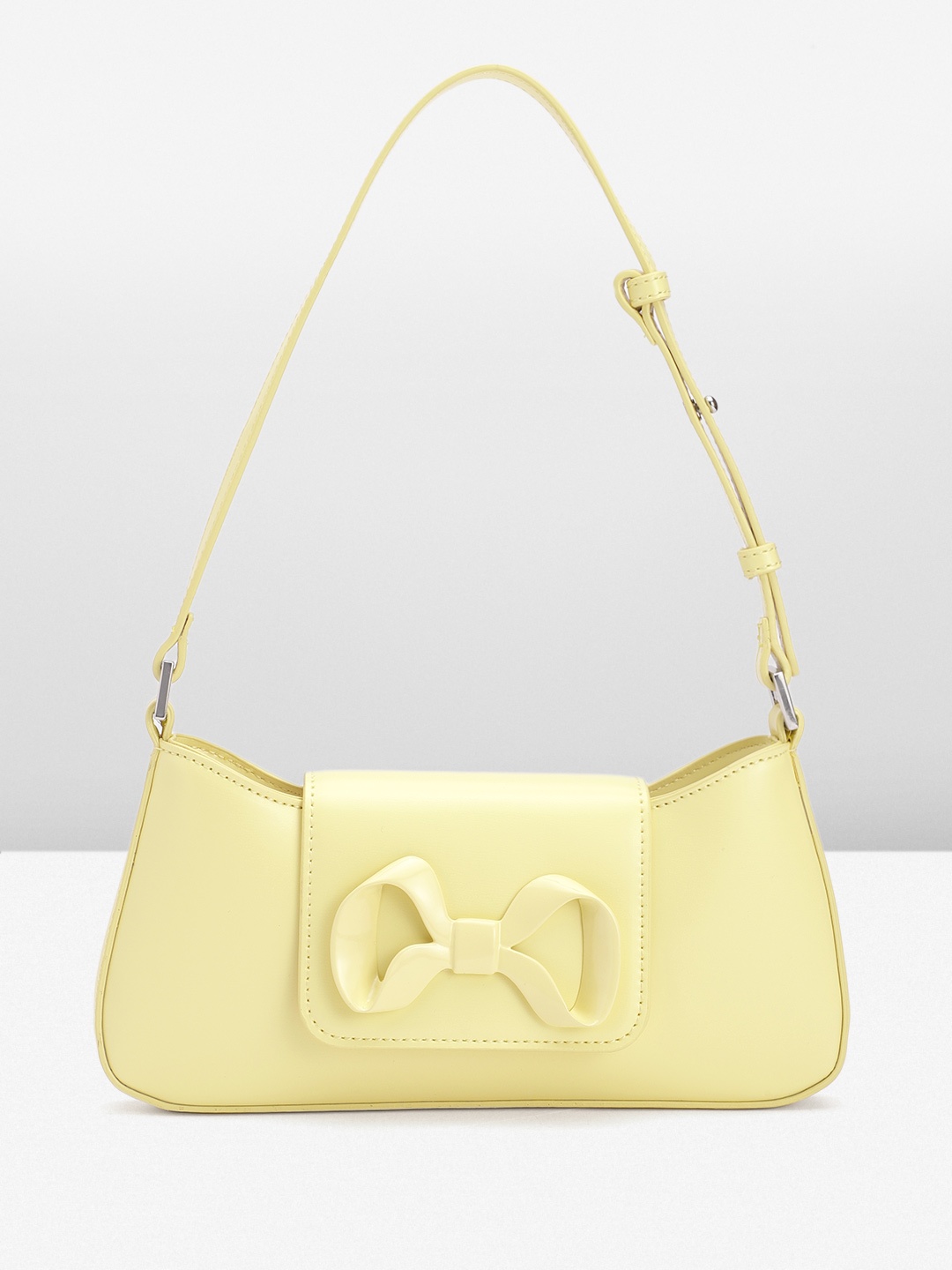 

MANGO Bow Detail Structured Shoulder Bag, Yellow