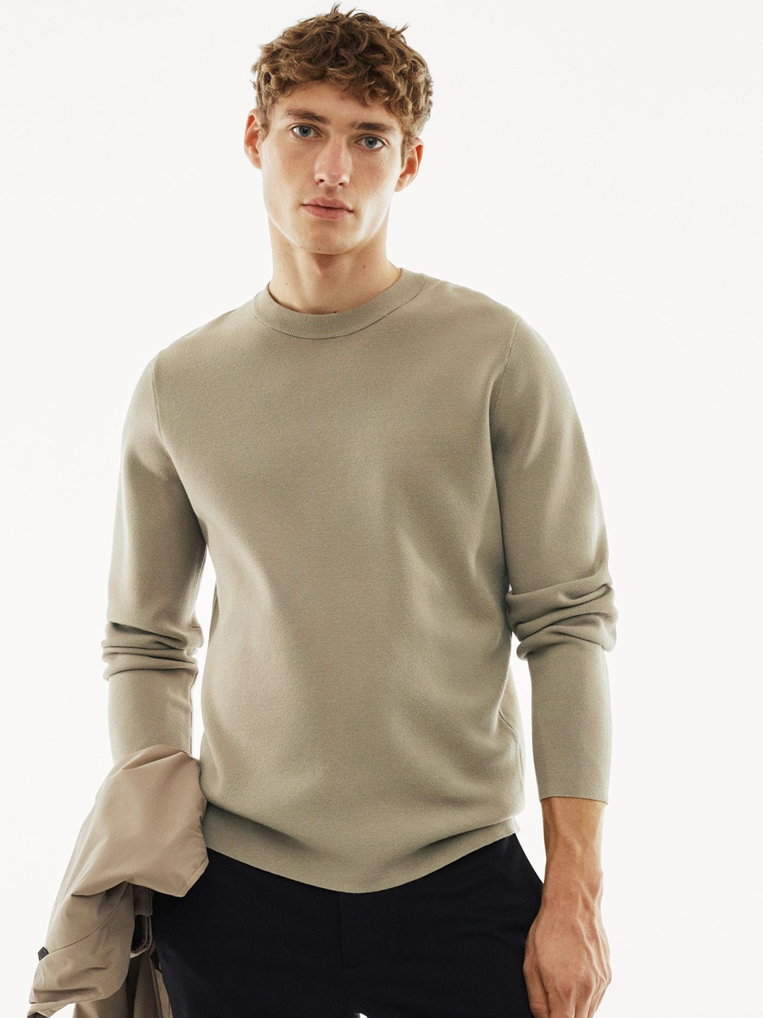 

MANGO MAN Breathable Performance Pullover, Beige