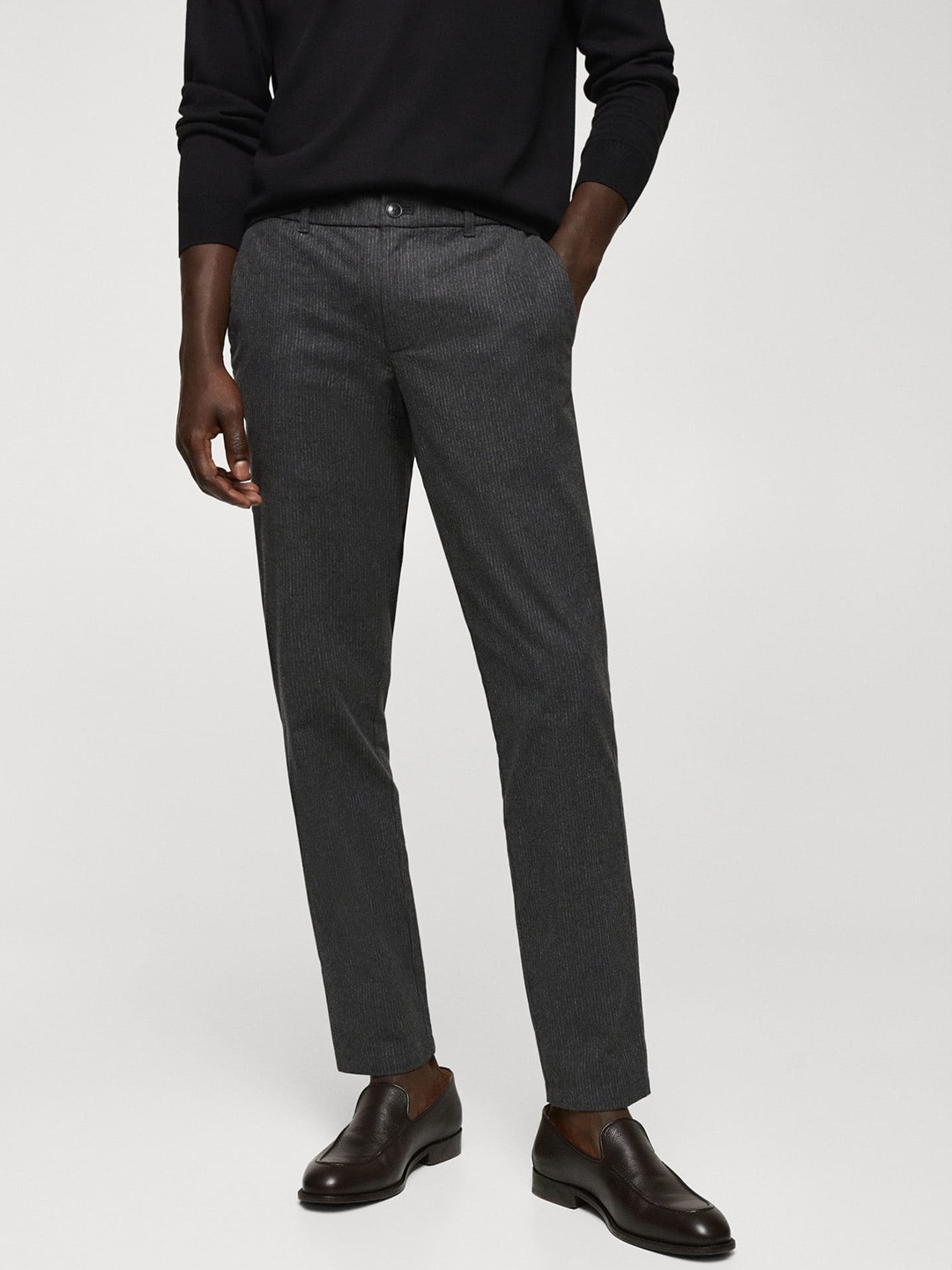 

MANGO MAN Regular Fit Trousers, Grey