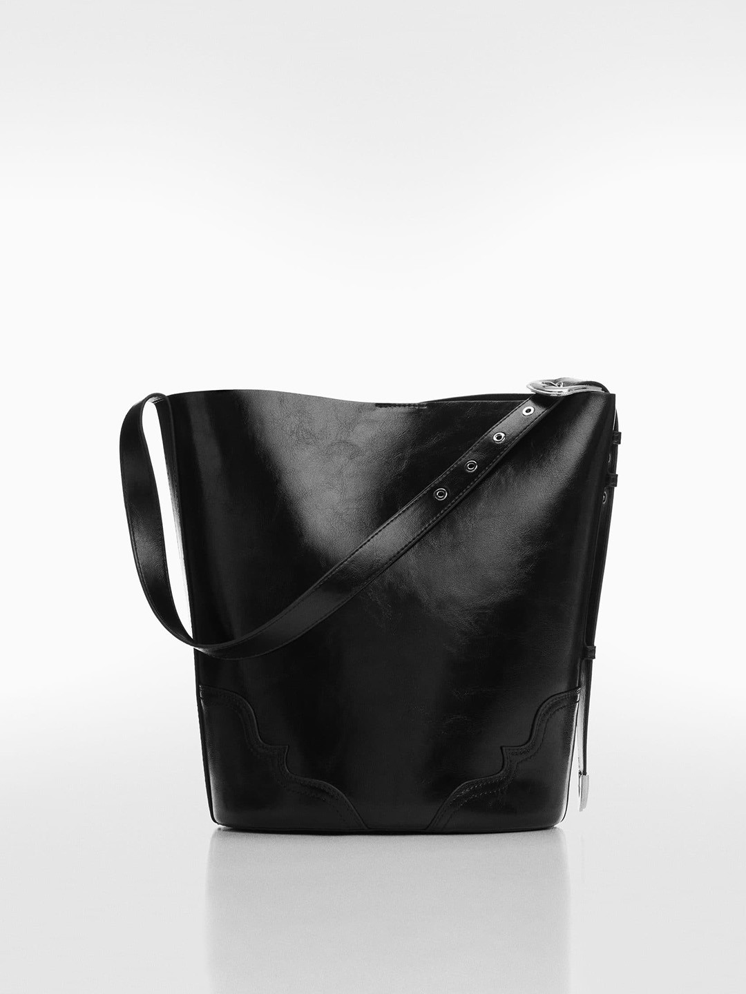 

MANGO Structured Tote Bag, Black
