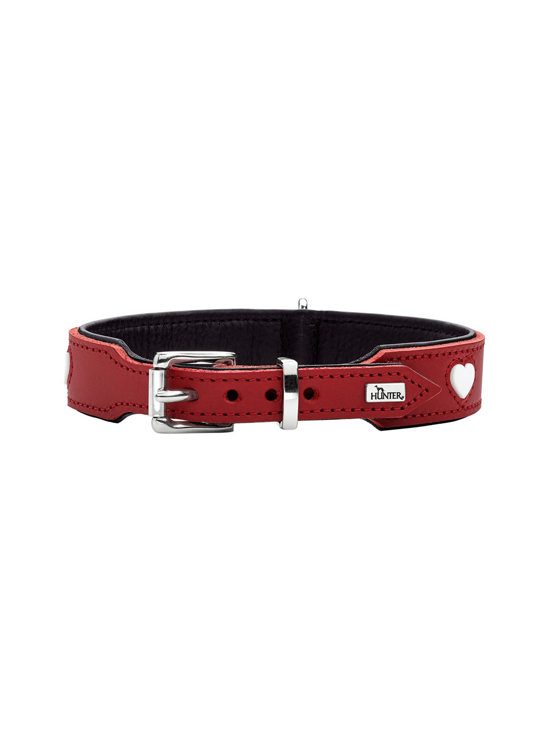 

HUNTER Self Design Hypo-Allergenic Leather Dog Collar, Red