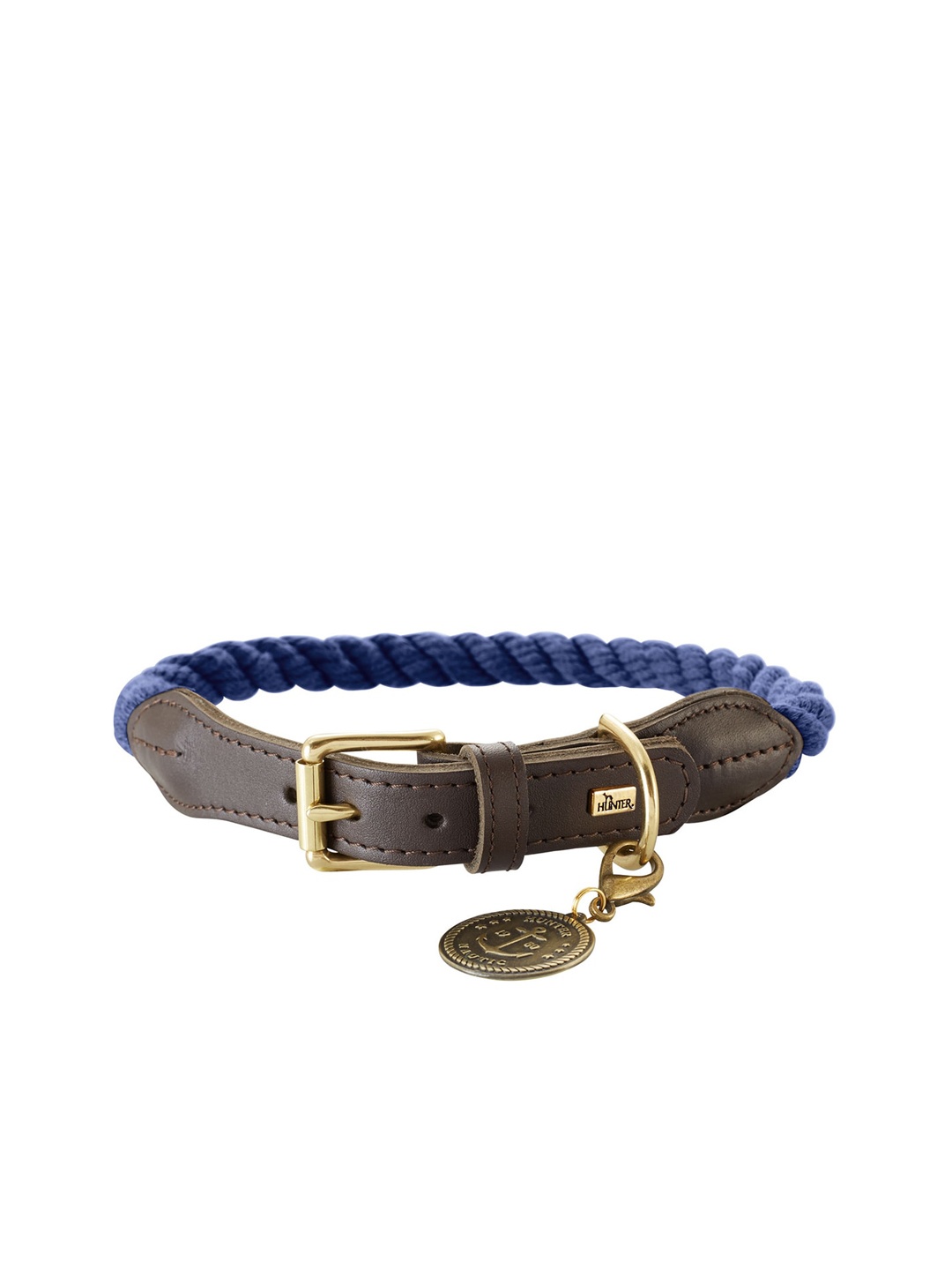 

HUNTER Textured Dog List Collar, Navy blue