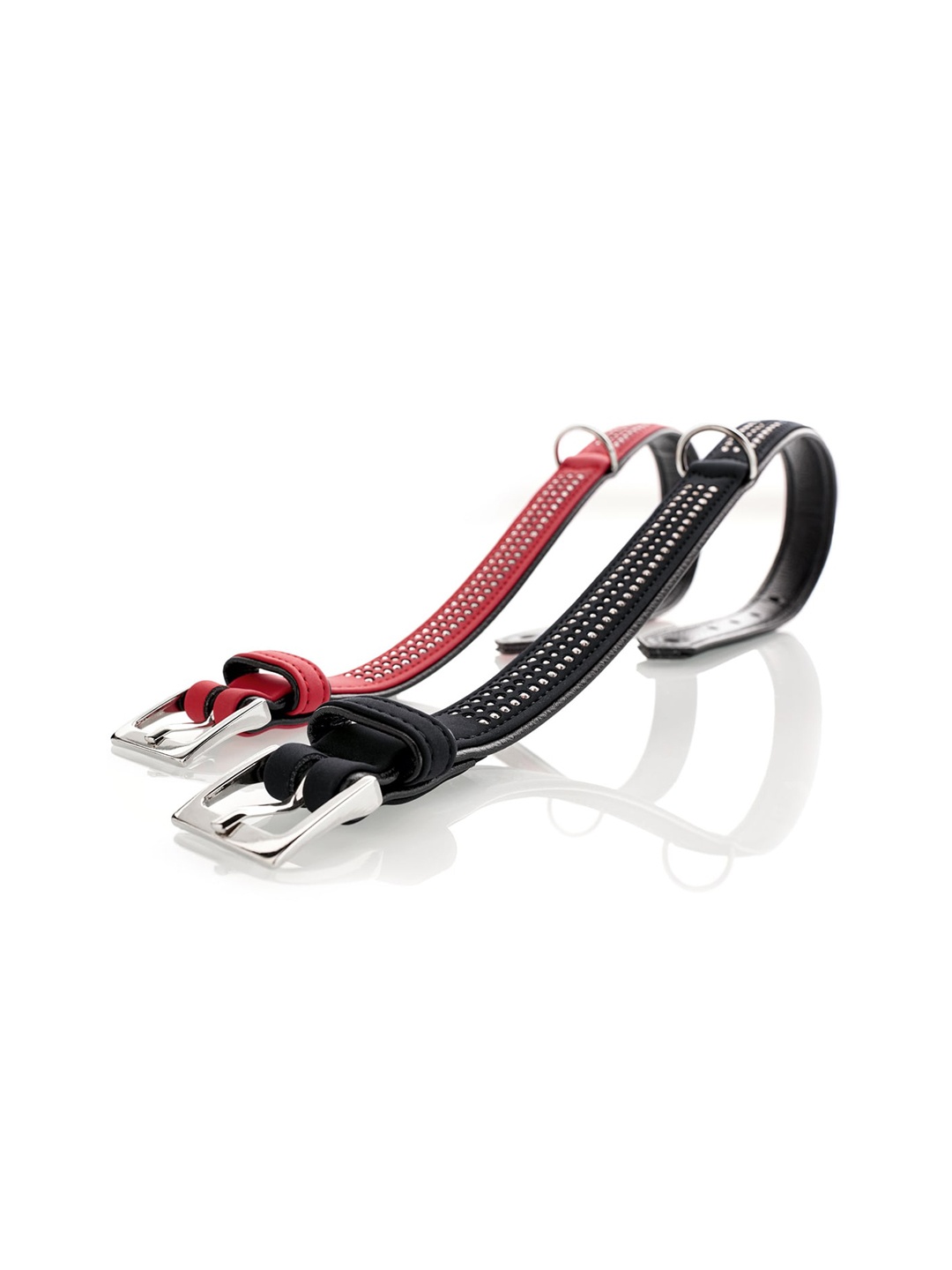 

HUNTER Set Of 2 Self Design Pet Collars, Red
