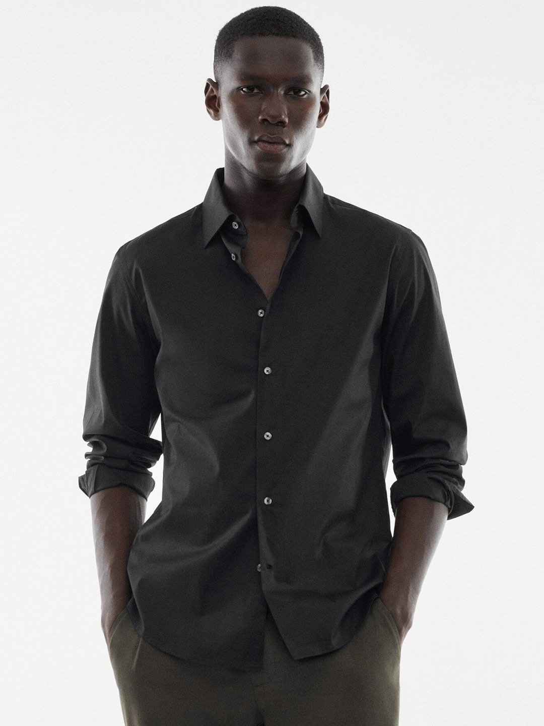 

MANGO MAN Slim Fit Casual Shirt, Black