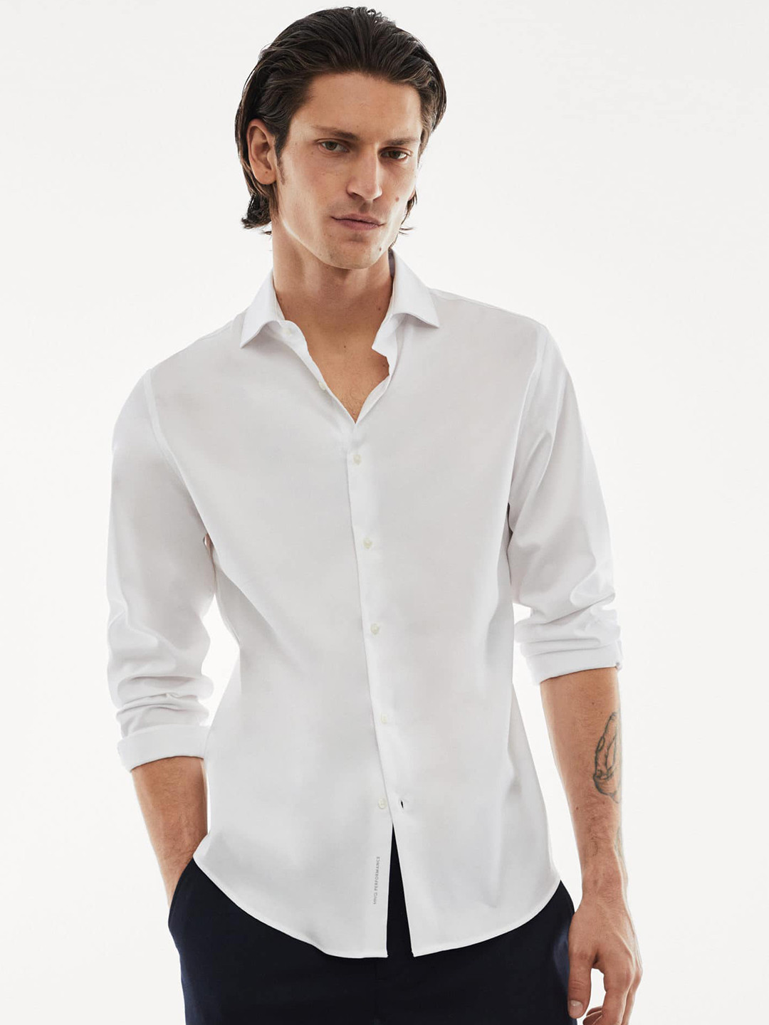 

MANGO MAN Slim Fit Non-Iron Performance Shirt, White