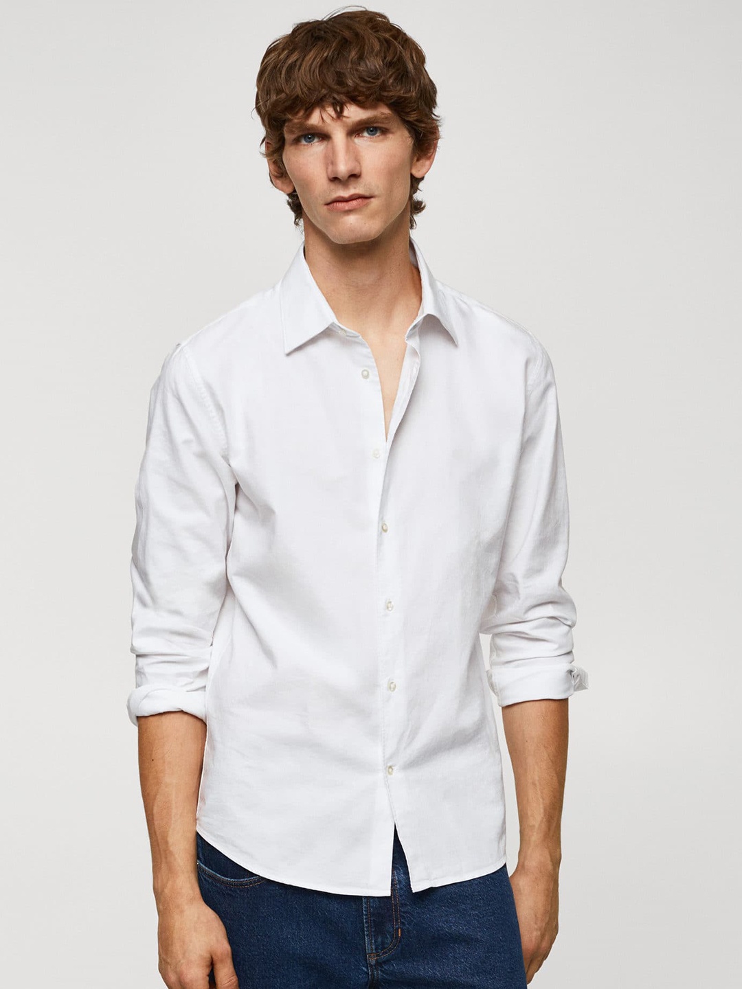 

MANGO MAN Slim Fit Oxford Cotton Shirt, White