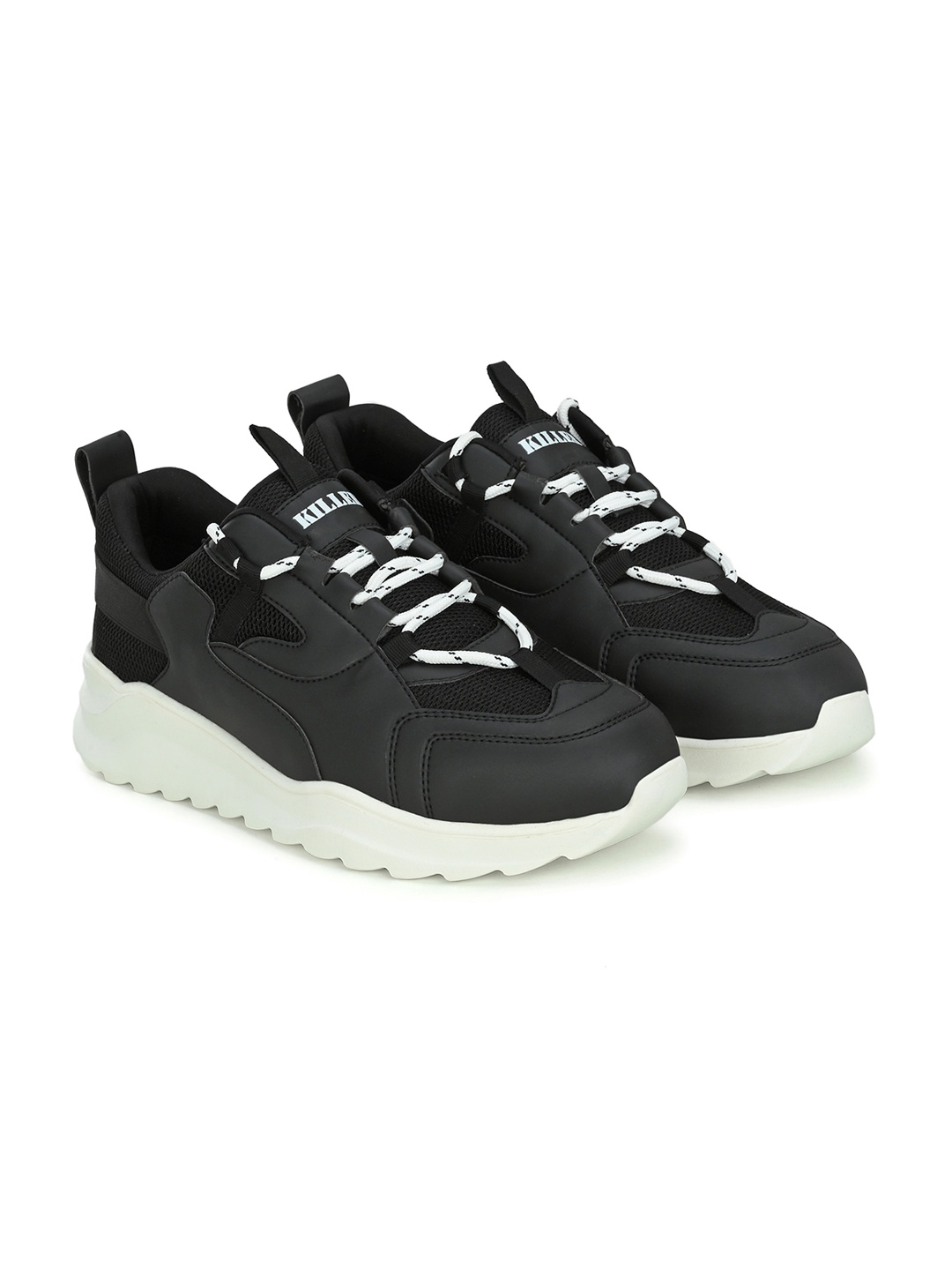 

Killer Men Textured Padded Insole Contrast Sole Sneakers, Black