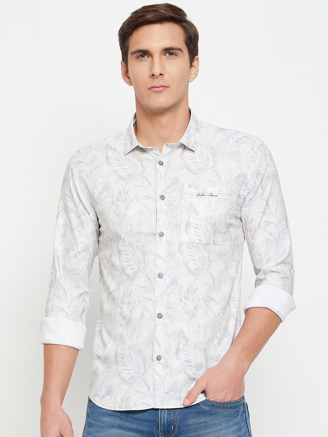 

QUBIC Tropical Printed Casual Shirt, Green