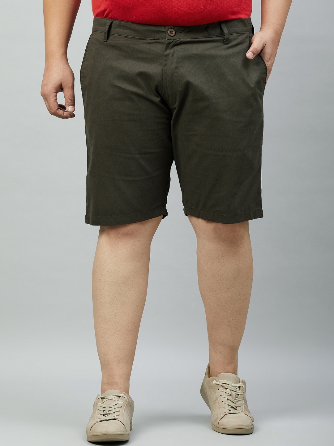 

STUDIO NEXX Men Mid-Rise Cotton Shorts, Green
