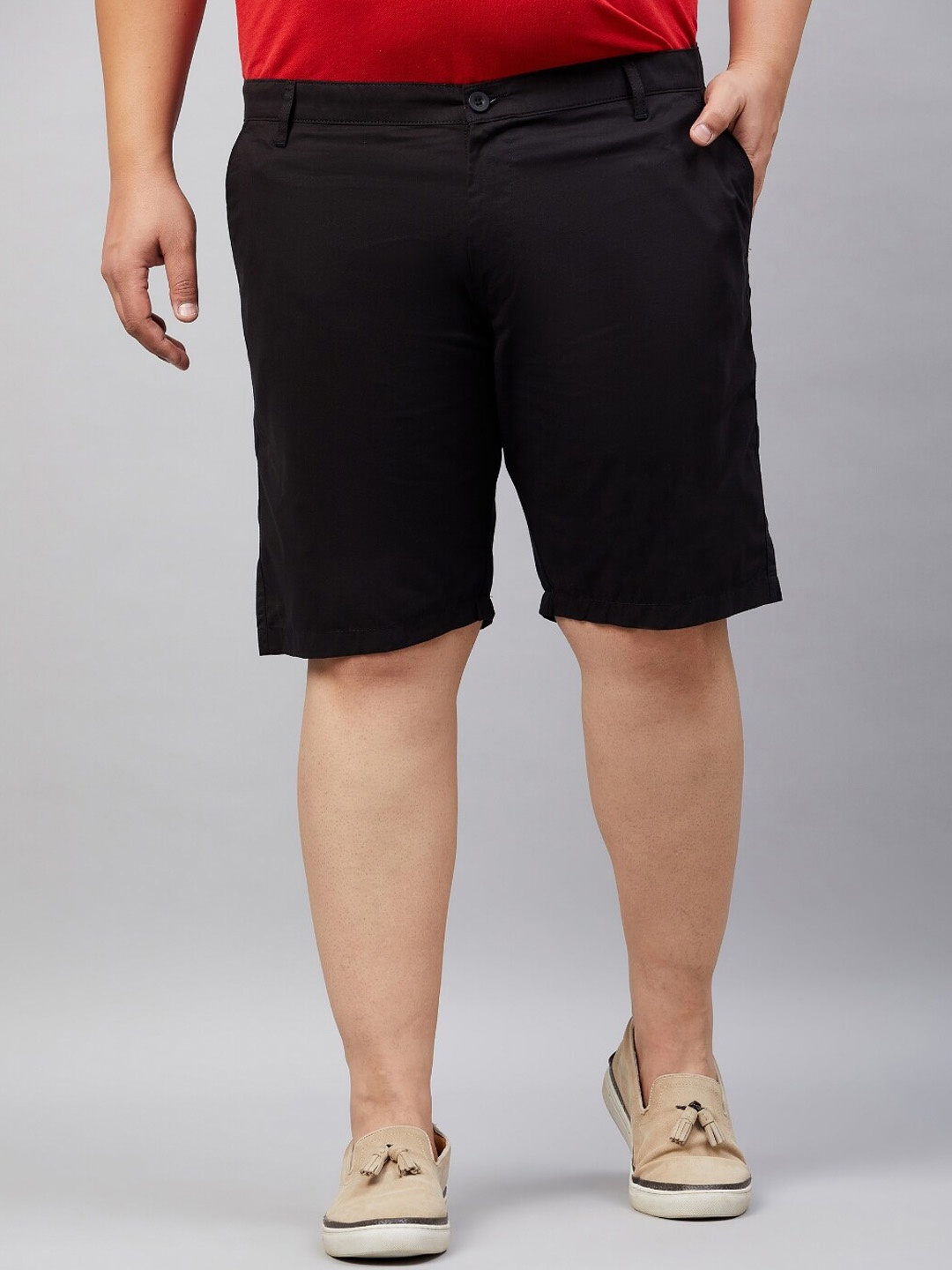 

STUDIO NEXX Men Mid-Rise Cotton Shorts, Black